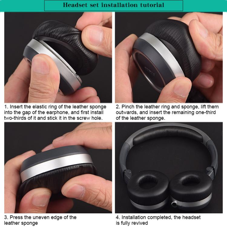 2pcs Protein Leather Replacement Earpads For AKG Y40 / Y45 / Y45BT(Yellow) - Earmuff & Pad by buy2fix | Online Shopping UK | buy2fix