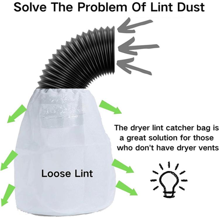 3pcs/Pack Dryer Vent Lint Trap Dryer Vent Duct Lint Bag(White) - Dryer Parts by buy2fix | Online Shopping UK | buy2fix