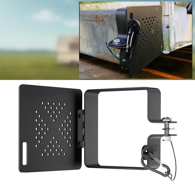 2pcs/Set RV Square Metal Bumper Cover RV Sewer Port Cover(Black) - Tank Covers by buy2fix | Online Shopping UK | buy2fix