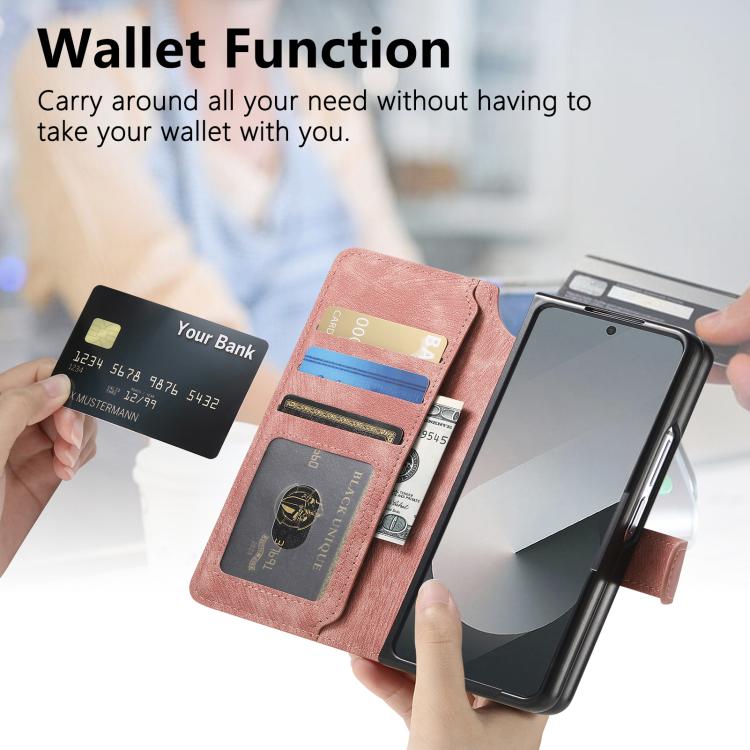 For Samsung Galax Z Fold7 5G CaseNeo MagSafe RFID Anti-theft Retro Leather Phone Case(Pink) - Galaxy Z Fold7 5G Cases by CaseNeo | Online Shopping UK | buy2fix