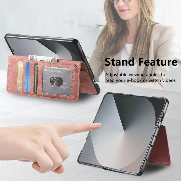 For Samsung Galax Z Fold7 5G CaseNeo MagSafe RFID Anti-theft Retro Leather Phone Case(Pink) - Galaxy Z Fold7 5G Cases by CaseNeo | Online Shopping UK | buy2fix