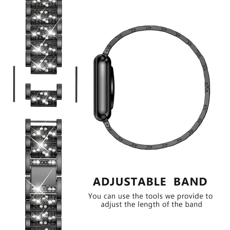 For Fitbit Charge 4 / 3 18mm xDfind Diamond Jewelry Stainless Steel Watch Band(Silver) - Watch Bands by xDfind | Online Shopping UK | buy2fix