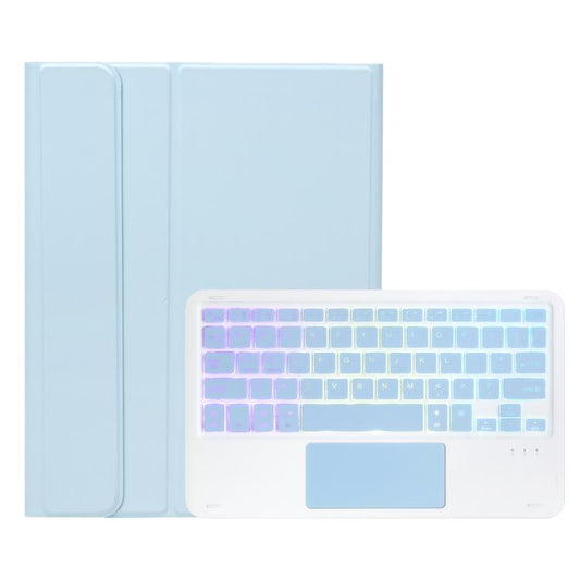 For iPad 11 2025 / 10th Gen 10.9 2022 A10B-AS Backlight Bluetooth Touch Keyboard Leather Tablet Case with Pen Slot(Blue) - Universal by buy2fix | Online Shopping UK | buy2fix