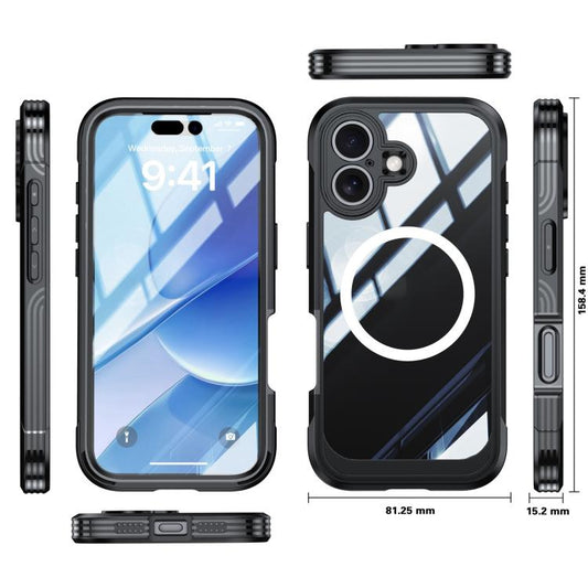 For iPhone 17 Life Waterproof MagSafe Magnetic Rugged Phone Case(Black) - iPhone 17 Cases by buy2fix | Online Shopping UK | buy2fix
