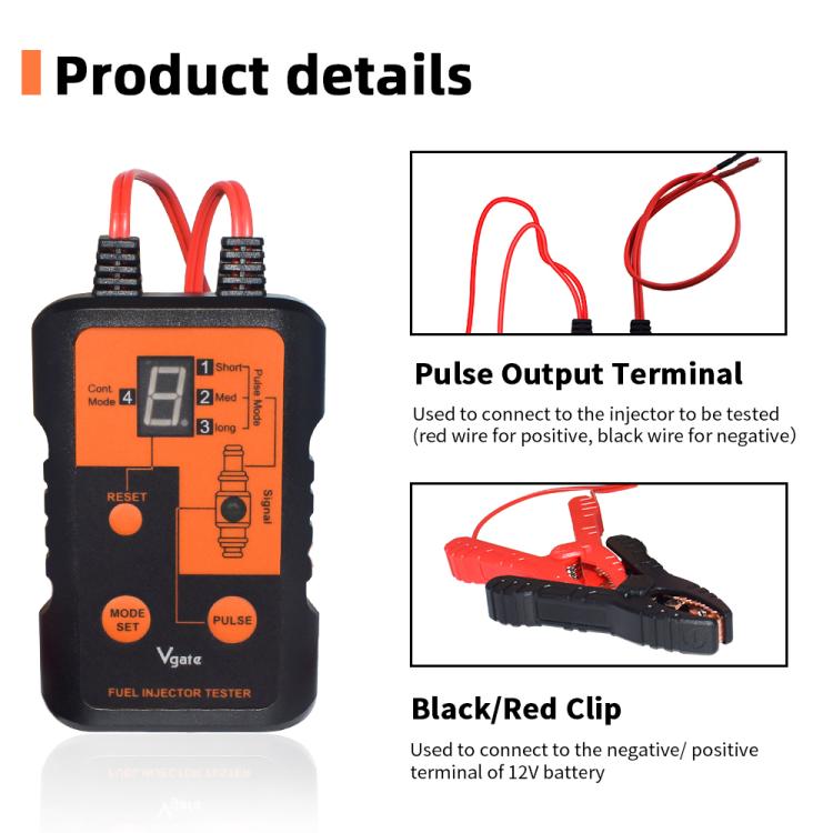 Vgate VT200 12V Car Injector Tester - Electronic Test by Vgate | Online Shopping UK | buy2fix