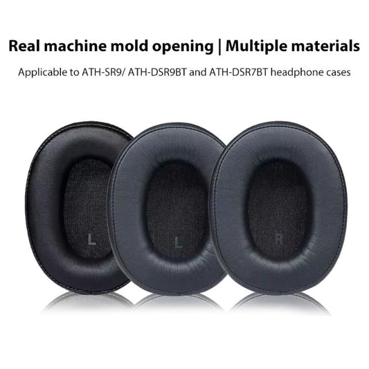 1 Pair Protein Leather Replacement Earpads For Audio Technica ATH-SR9 / DSR9BT / DSR7BT(Black) - Earmuff & Pad by buy2fix | Online Shopping UK | buy2fix