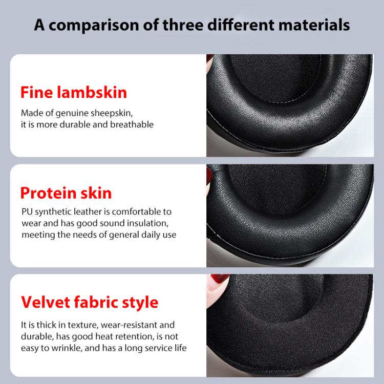 2pcs Sponge Earmuffs Replacement Earpads For ATH-A900X, Style:Black Protein Leather - Earmuff & Pad by buy2fix | Online Shopping UK | buy2fix