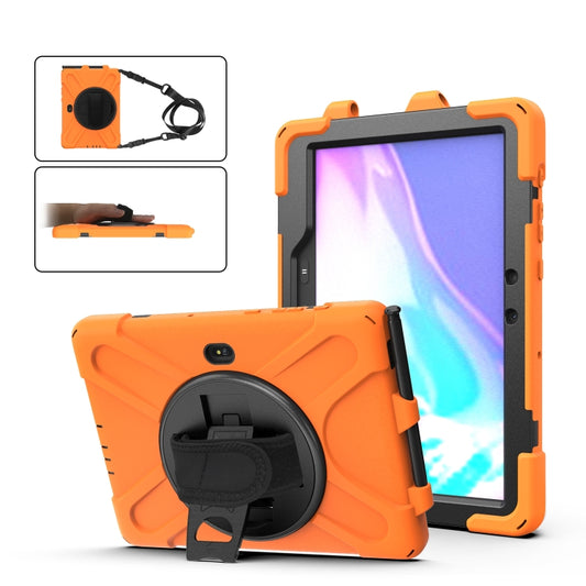 For Samsung Galaxy Tab Active Pro T540 / T545 / Tab Active4 Pro Shockproof Colorful Silicone + PC Protective Case with Holder & Hand Grip Strap(Orange) - Other Galaxy Tab PC by buy2fix | Online Shopping UK | buy2fix
