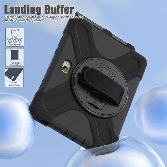 For Samsung Galaxy Tab Active Pro 10.1 inch 2019 / Tab Active4 Pro 2022 / Active 5 Pro 2025 Shockproof Colorful Silicone + PC Protective Case with Holder & Hand Grip Strap(Black) - Other Galaxy Tab PC by buy2fix | Online Shopping UK | buy2fix