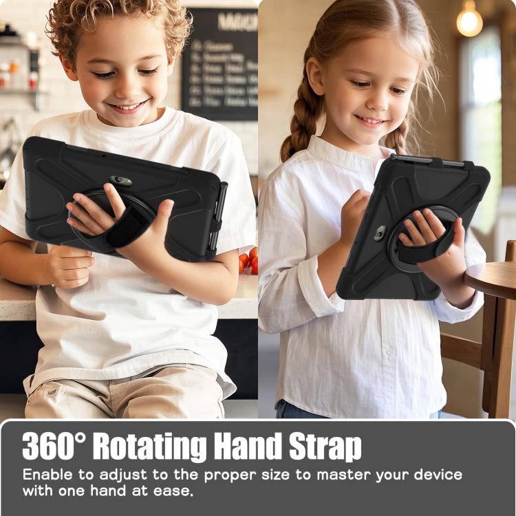 For Samsung Galaxy Tab Active Pro 10.1 inch 2019 / Tab Active4 Pro 2022 / Active 5 Pro 2025 Shockproof Colorful Silicone + PC Protective Case with Holder & Hand Grip Strap(Black) - Other Galaxy Tab PC by buy2fix | Online Shopping UK | buy2fix