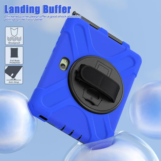 For Samsung Galaxy Tab Active Pro 10.1 inch 2019 / Tab Active4 Pro 2022 / Active 5 Pro 2025 Shockproof Colorful Silicone + PC Protective Case with Holder & Hand Grip Strap(Blue) - Other Galaxy Tab PC by buy2fix | Online Shopping UK | buy2fix