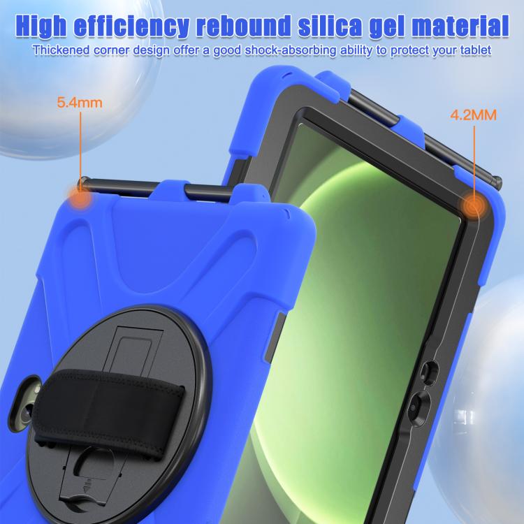 For Samsung Galaxy Tab Active Pro 10.1 inch 2019 / Tab Active4 Pro 2022 / Active 5 Pro 2025 Shockproof Colorful Silicone + PC Protective Case with Holder & Hand Grip Strap(Blue) - Other Galaxy Tab PC by buy2fix | Online Shopping UK | buy2fix