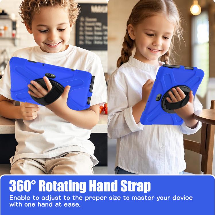 For Samsung Galaxy Tab Active Pro 10.1 inch 2019 / Tab Active4 Pro 2022 / Active 5 Pro 2025 Shockproof Colorful Silicone + PC Protective Case with Holder & Hand Grip Strap(Blue) - Other Galaxy Tab PC by buy2fix | Online Shopping UK | buy2fix
