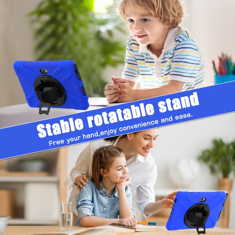 For Samsung Galaxy Tab Active Pro 10.1 inch 2019 / Tab Active4 Pro 2022 / Active 5 Pro 2025 Shockproof Colorful Silicone + PC Protective Case with Holder & Hand Grip Strap(Blue) - Other Galaxy Tab PC by buy2fix | Online Shopping UK | buy2fix