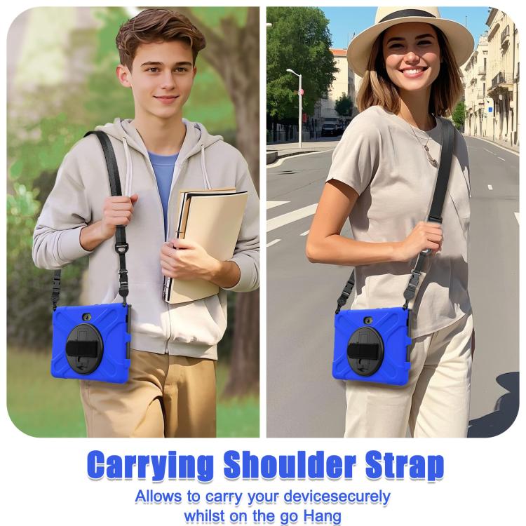 For Samsung Galaxy Tab Active Pro 10.1 inch 2019 / Tab Active4 Pro 2022 / Active 5 Pro 2025 Shockproof Colorful Silicone + PC Protective Case with Holder & Hand Grip Strap(Blue) - Other Galaxy Tab PC by buy2fix | Online Shopping UK | buy2fix