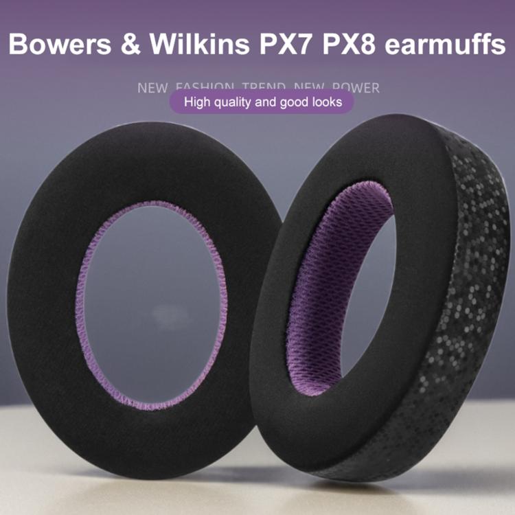 2pcs Ice Gel Replacement Earpads For B&W Px7(Black Purple) - Earmuff & Pad by buy2fix | Online Shopping UK | buy2fix