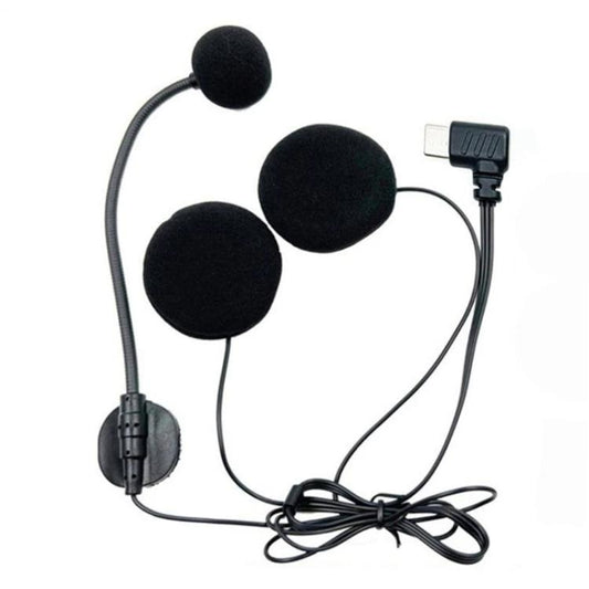 Type-C Elbow Motorcycle Half Helmet Intercom Headset Microphone(Black) - Motorcycle Walkie Talkie by buy2fix | Online Shopping UK | buy2fix