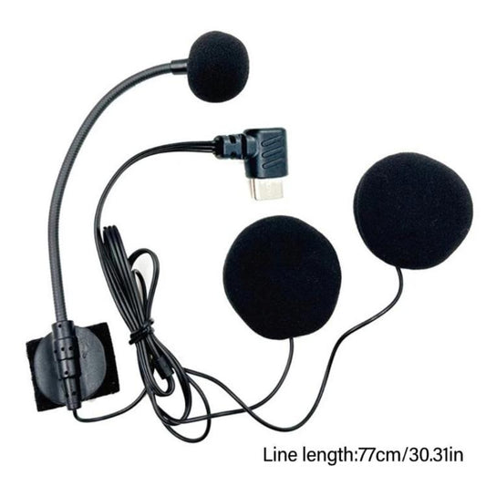 Type-C Elbow Motorcycle Half Helmet Intercom Headset Microphone(Black) - Motorcycle Walkie Talkie by buy2fix | Online Shopping UK | buy2fix