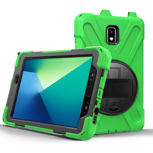 For Samsung Galaxy Tab Active 2 8.0 T390/T395/T397 Shockproof Colorful Silicone + PC Protective Case with Holder & Hand Grip Strap & Pen Slot(Green) - Other Galaxy Tab PC by buy2fix | Online Shopping UK | buy2fix