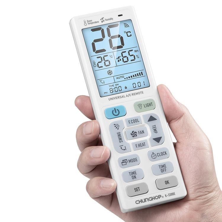 CHUNGHOP K-3308E Universal Air Conditioner Remote Control with Flashlight and LCD Backlight - Air-Conditioner by CHUNGHOP | Online Shopping UK | buy2fix