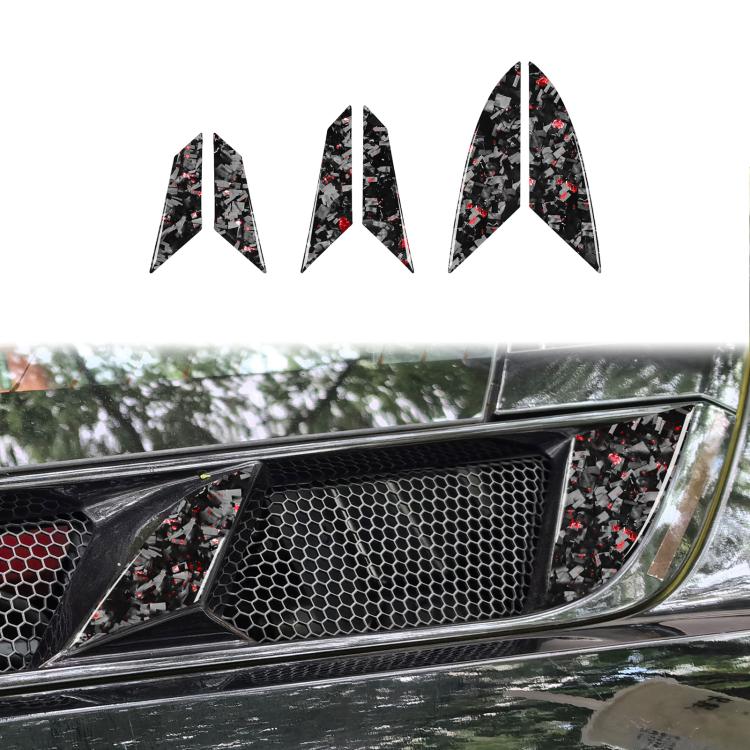 6pcs/Set Forged Gold Foil Carbon Fiber Car Engine Side Vents Decorative Sticker for Chevrolet Corvette C8 2020-, Left and Right Driver(Red) - Car Interior Mouldings by buy2fix | Online Shopping UK | buy2fix