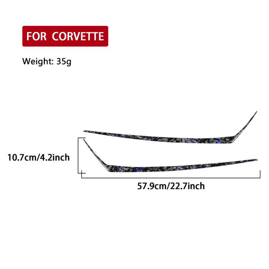 2pcs/Set Forged Gold Foil Carbon Fiber Car Taillight Below Decorative Sticker for Chevrolet Corvette C8 2020-, Left and Right Driver(Blue) - Car Interior Mouldings by buy2fix | Online Shopping UK | buy2fix