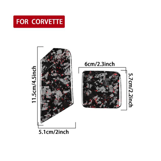 2pcs/Set Forged Gold Foil Carbon Fiber Car Trailer Hook Decorative Sticker for Chevrolet Corvette C8 2020-, Left and Right Driver(Red) - Car Interior Mouldings by buy2fix | Online Shopping UK | buy2fix