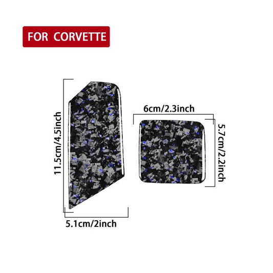 2pcs/Set Forged Gold Foil Carbon Fiber Car Trailer Hook Decorative Sticker for Chevrolet Corvette C8 2020-, Left and Right Driver(Blue) - Car Interior Mouldings by buy2fix | Online Shopping UK | buy2fix