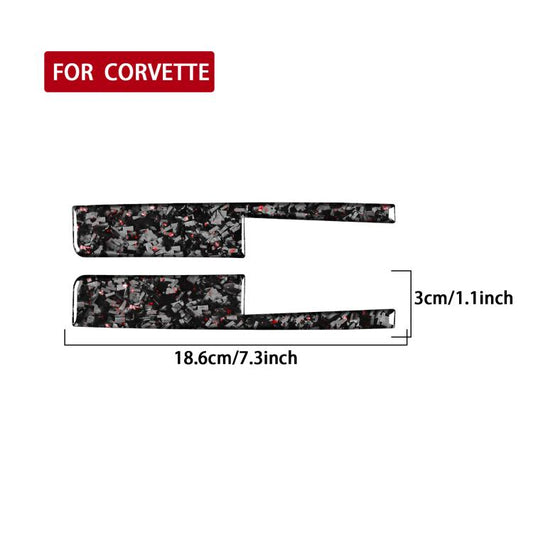 2pcs/Set Forged Gold Foil Carbon Fiber Car Door Lock Switch Decorative Sticker for Chevrolet Corvette C8 2020-, Left and Right Driver(Red) - Car Interior Mouldings by buy2fix | Online Shopping UK | buy2fix