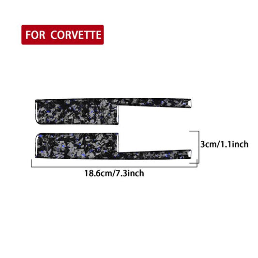 2pcs/Set Forged Gold Foil Carbon Fiber Car Door Lock Switch Decorative Sticker for Chevrolet Corvette C8 2020-, Left and Right Driver(Blue) - Car Interior Mouldings by buy2fix | Online Shopping UK | buy2fix