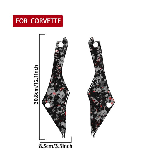 2pcs/Set Forged Gold Foil Carbon Fiber Car Rear Door Inside Frame Decorative Sticker for Chevrolet Corvette C8 2020-, Left and Right Driver(Red) - Car Interior Mouldings by buy2fix | Online Shopping UK | buy2fix