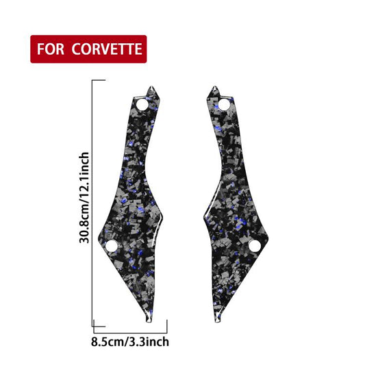 2pcs/Set Forged Gold Foil Carbon Fiber Car Rear Door Inside Frame Decorative Sticker for Chevrolet Corvette C8 2020-, Left and Right Driver(Blue) - Car Interior Mouldings by buy2fix | Online Shopping UK | buy2fix