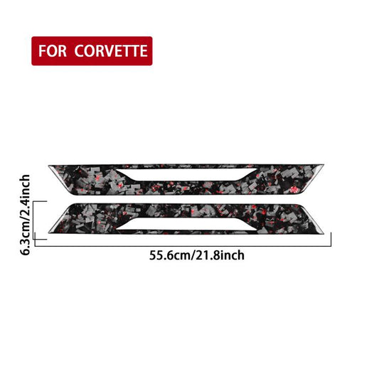 2pcs/Set Forged Gold Foil Carbon Fiber Car Threshold Decorative Sticker for Chevrolet Corvette C8 2020-, Left and Right Driver(Red) - Car Interior Mouldings by buy2fix | Online Shopping UK | buy2fix