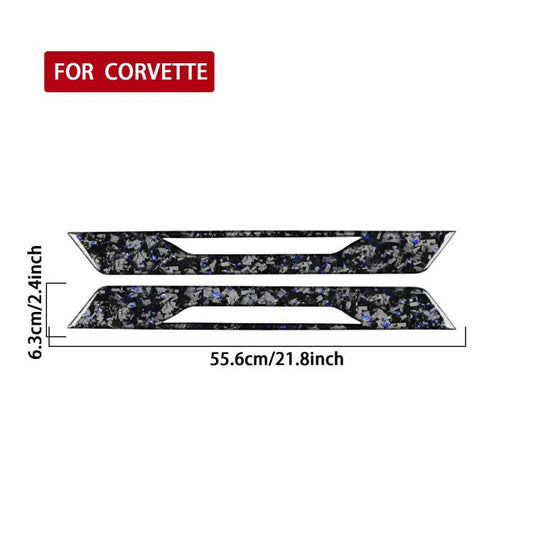 2pcs/Set Forged Gold Foil Carbon Fiber Car Threshold Decorative Sticker for Chevrolet Corvette C8 2020-, Left and Right Driver(Blue) - Car Interior Mouldings by buy2fix | Online Shopping UK | buy2fix