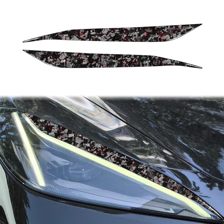 2pcs/Set Forged Gold Foil Carbon Fiber Car Light Eyebrow Decorative Sticker for Chevrolet Corvette C8 2020-, Left and Right Driver(Red) - Car Interior Mouldings by buy2fix | Online Shopping UK | buy2fix
