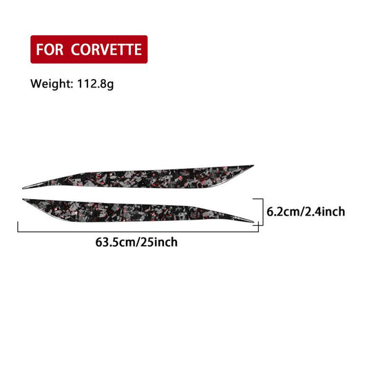 2pcs/Set Forged Gold Foil Carbon Fiber Car Light Eyebrow Decorative Sticker for Chevrolet Corvette C8 2020-, Left and Right Driver(Red) - Car Interior Mouldings by buy2fix | Online Shopping UK | buy2fix