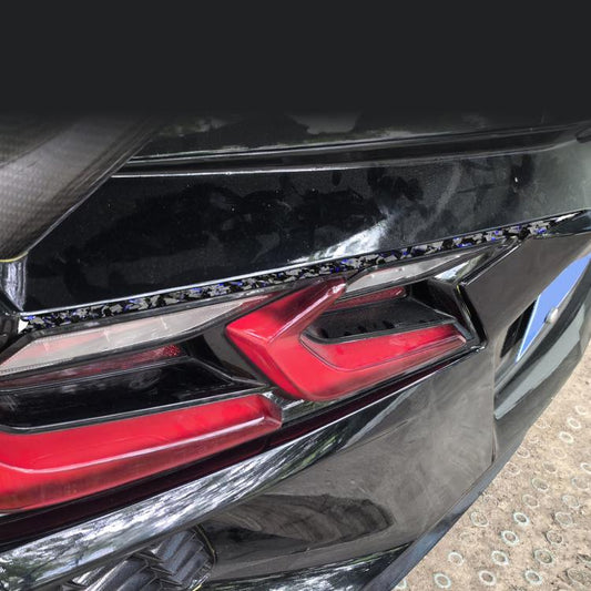 2pcs/Set Forged Gold Foil Carbon Fiber Car Taillight Decorative Sticker for Chevrolet Corvette C8 2020-, Left and Right Driver(Blue) - Car Interior Mouldings by buy2fix | Online Shopping UK | buy2fix