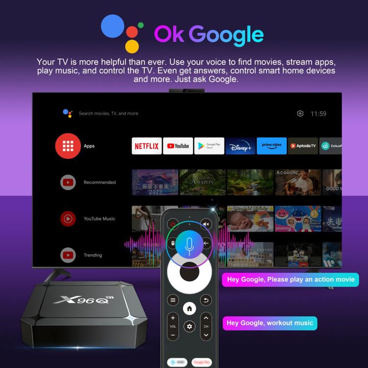 X96Q Android 14 Smart TV Box, RK3518 Quad-Core Cortex-A53, Memory:2GB+16GB(EU Plug) - Others by buy2fix | Online Shopping UK | buy2fix