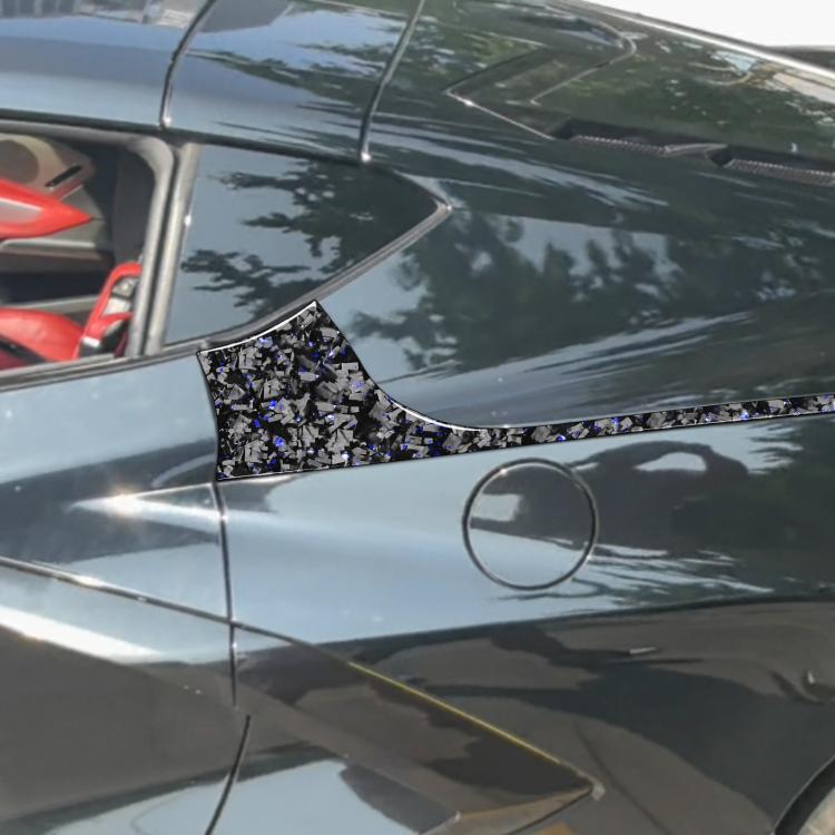 4pcs/Set Forged Gold Foil Carbon Fiber Car Rear Sides Decorative Sticker for Chevrolet Corvette C8 2020-, Left and Right Driver(Blue) - Car Interior Mouldings by buy2fix | Online Shopping UK | buy2fix