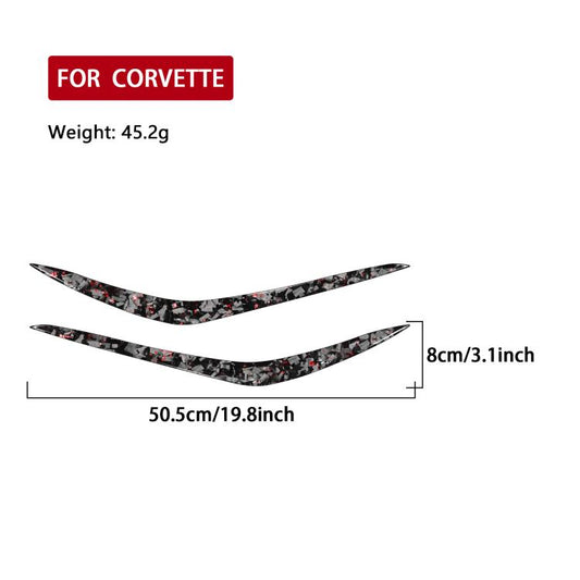 2pcs/Set Forged Gold Foil Carbon Fiber Car Bumper Corner Decorative Sticker for Chevrolet Corvette C8 2020-, Left and Right Driver(Red) - Car Interior Mouldings by buy2fix | Online Shopping UK | buy2fix