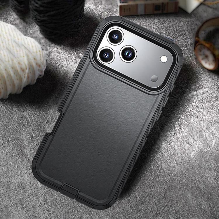 For iPhone 17 Air Kalebol Shockproof PC Hybrid TPU Phone Case with Back Clip(Black) - iPhone 17 Air Cases by Kalebol | Online Shopping UK | buy2fix