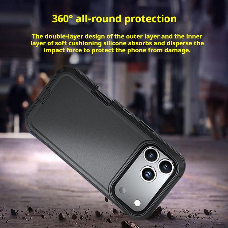 For iPhone 17 Air Kalebol Shockproof PC Hybrid TPU Phone Case with Back Clip(Black) - iPhone 17 Air Cases by Kalebol | Online Shopping UK | buy2fix