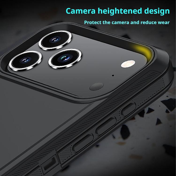 For iPhone 17 Air Kalebol Shockproof PC Hybrid TPU Phone Case with Back Clip(Black) - iPhone 17 Air Cases by Kalebol | Online Shopping UK | buy2fix