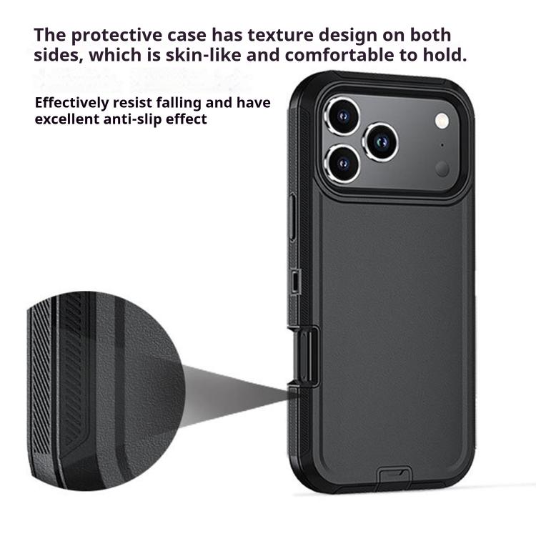 For iPhone 17 Air Kalebol Shockproof PC Hybrid TPU Phone Case with Back Clip(Black) - iPhone 17 Air Cases by Kalebol | Online Shopping UK | buy2fix