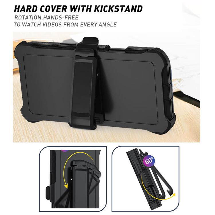 For iPhone 17 Air Kalebol Shockproof PC Hybrid TPU Phone Case with Back Clip(Black) - iPhone 17 Air Cases by Kalebol | Online Shopping UK | buy2fix