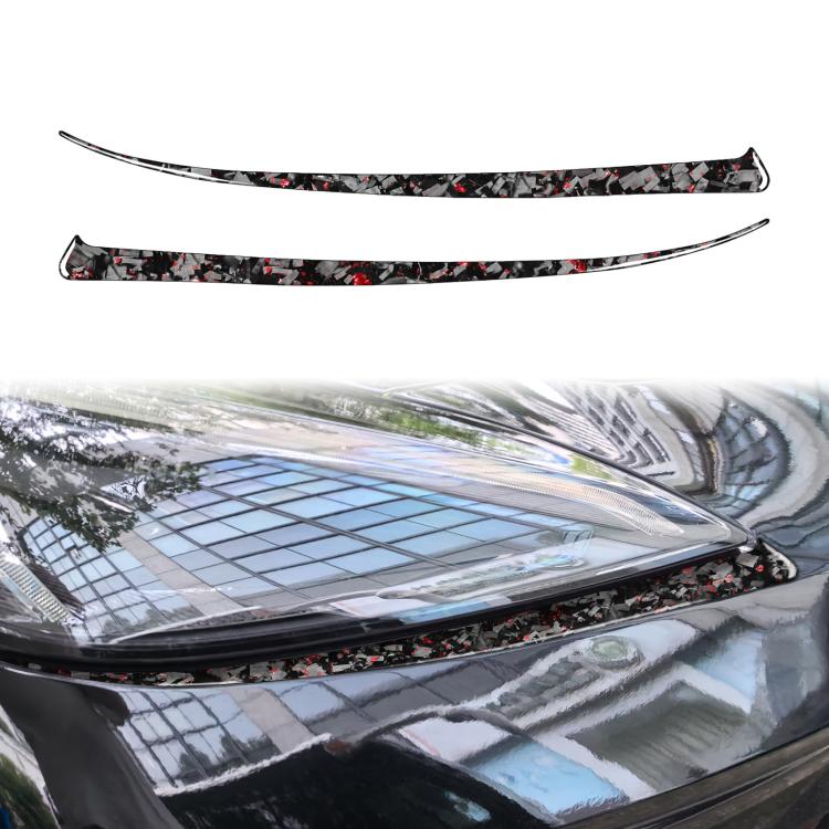 2pcs/Set Forged Gold Foil Carbon Fiber Car Front Light Below Decorative Sticker for Chevrolet Corvette C8 2020-, Left and Right Driver(Red) - Car Interior Mouldings by buy2fix | Online Shopping UK | buy2fix