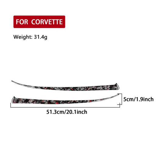 2pcs/Set Forged Gold Foil Carbon Fiber Car Front Light Below Decorative Sticker for Chevrolet Corvette C8 2020-, Left and Right Driver(Red) - Car Interior Mouldings by buy2fix | Online Shopping UK | buy2fix