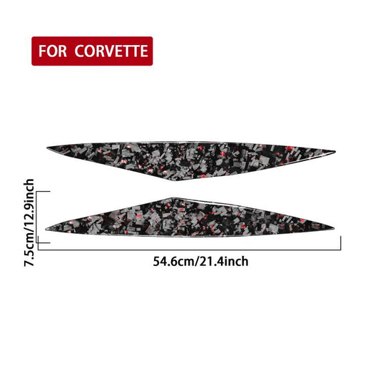 2pcs/Set Forged Gold Foil Carbon Fiber Car Front Bumper Sides Decorative Sticker for Chevrolet Corvette C8 2020-, Left and Right Driver(Red) - Car Interior Mouldings by buy2fix | Online Shopping UK | buy2fix