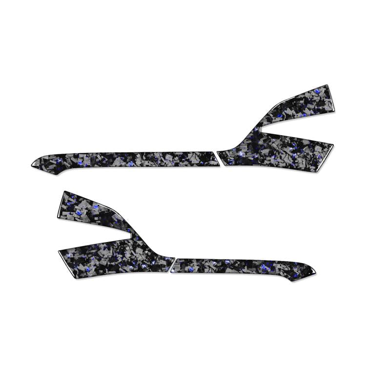 4pcs/Set Forged Gold Foil Carbon Fiber Car Rearview Mirror Decorative Sticker for Chevrolet Corvette C8 2020-, Right Driver(Blue) - Car Interior Mouldings by buy2fix | Online Shopping UK | buy2fix