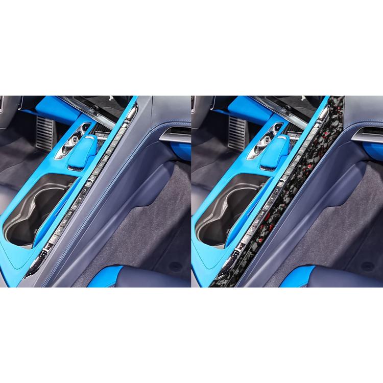 2pcs/Set Forged Gold Foil Carbon Fiber Car Center Console Side Decorative Sticker for Chevrolet Corvette C8 2020-, Left Driver(Red) - Car Interior Mouldings by buy2fix | Online Shopping UK | buy2fix